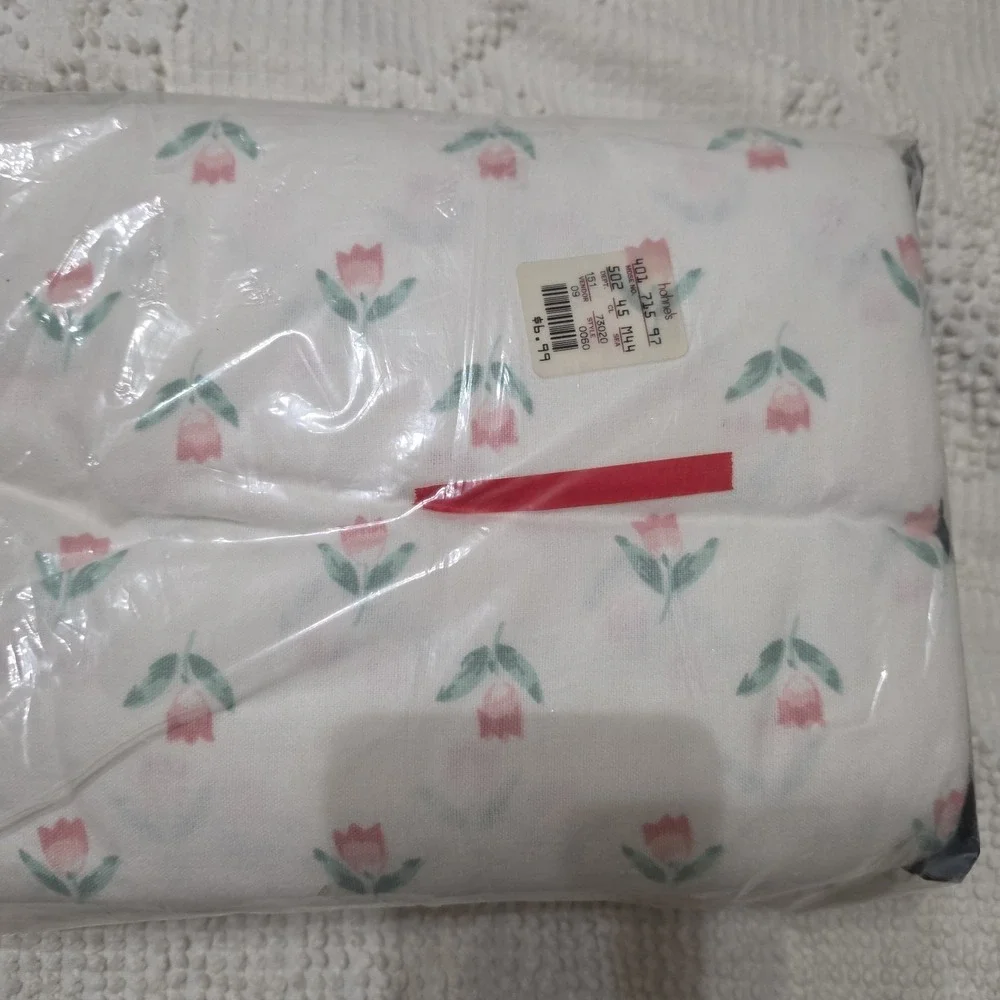 Vintage Full Flat Flannel Bed Sheet Meadowbrook Luxury 70s 80s Floral